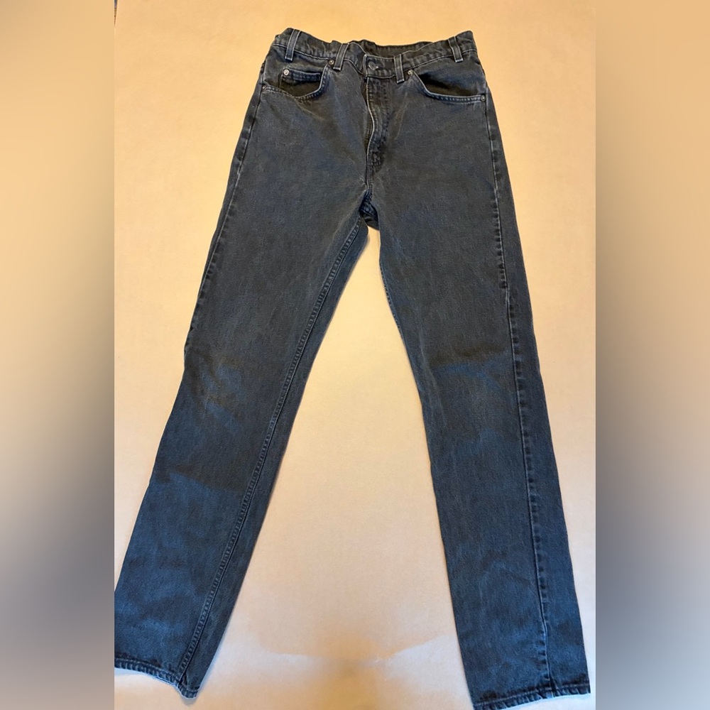Vintage Levi’s 505 Washed Black Jeans 33x34 Straight Leg USA Fade